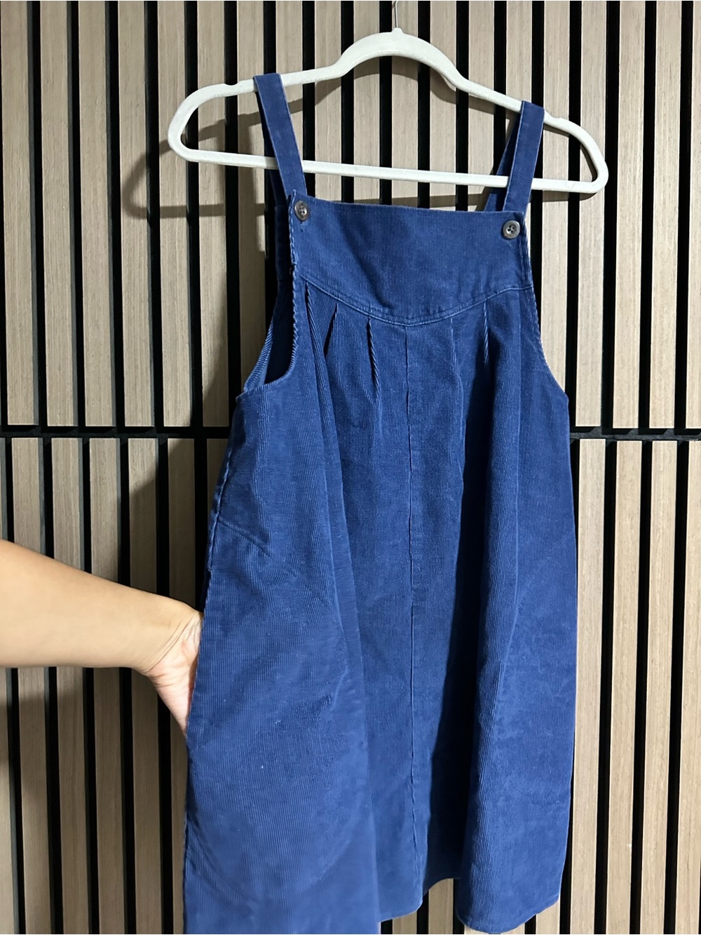 Urban Renewal Women’s Blue Corduroy Pinafore Overall Dress Babydoll Preppy - Picture 4 of 7